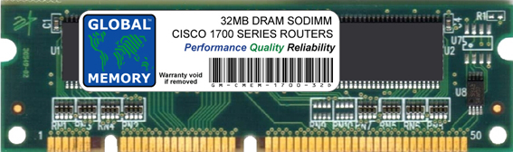 32MB DRAM SODIMM MEMORY RAM FOR CISCO 1700 SERIES ROUTERS (MEM1700-32D)
